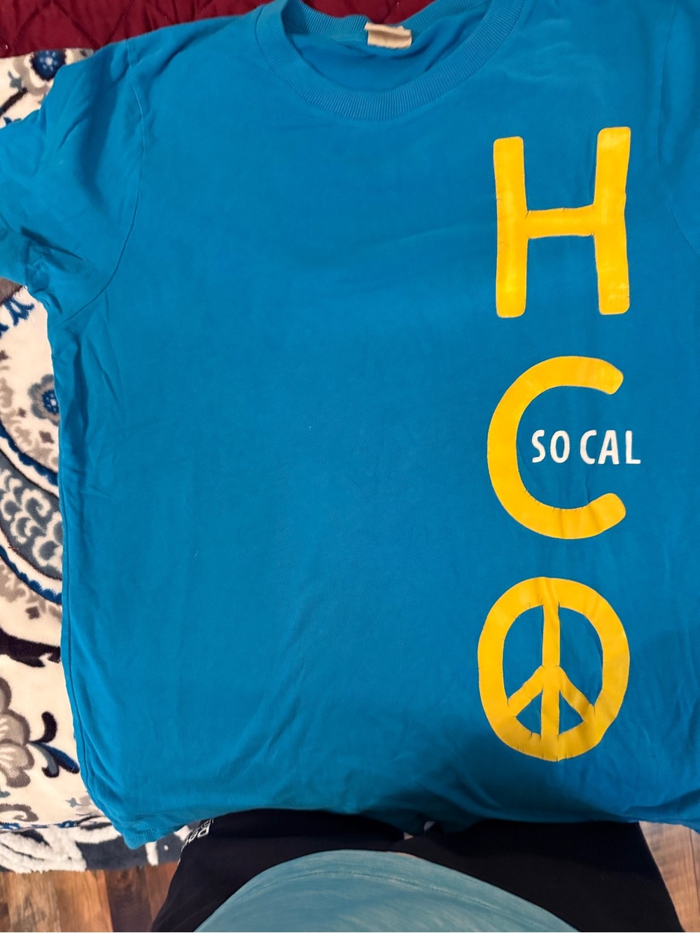 Hollister Blue Short Sleeve Tee with Yellow Graphic